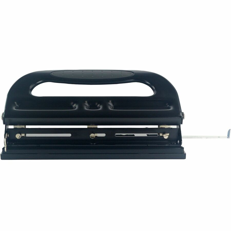 Business Source Three-hole Heavy-duty Punch - 3 Punch Head(s) - 40 Sheet of 20lb Paper - 9/32" Punch Size - Black