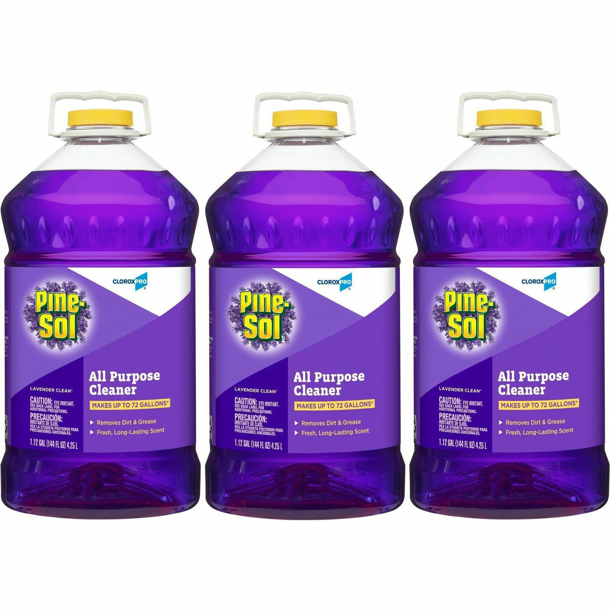 CloroxPro Pine-Sol All Purpose Cleaner - For Appliance, Countertop, Cabinet - Concentrate - 144 fl oz (4.5 quart) - Lavender Clean Scent - 3 / Carton - Purple