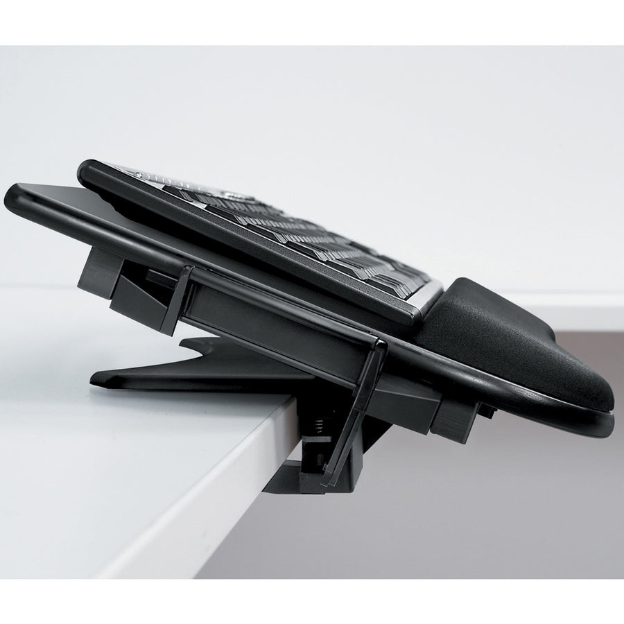 Fellowes Tilt 'n Slide Keyboard Manager - 3.4" Height x 11.5" Width x 29.3" Depth - Black - 1 - 