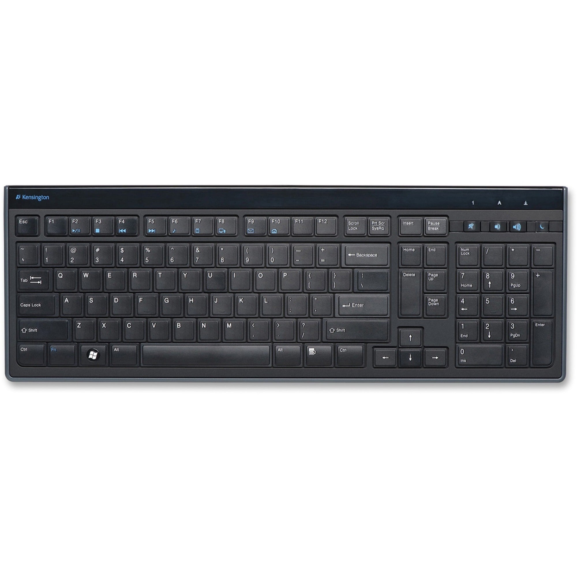 Slim Type Standard Keyboard, 104 Keys, Black