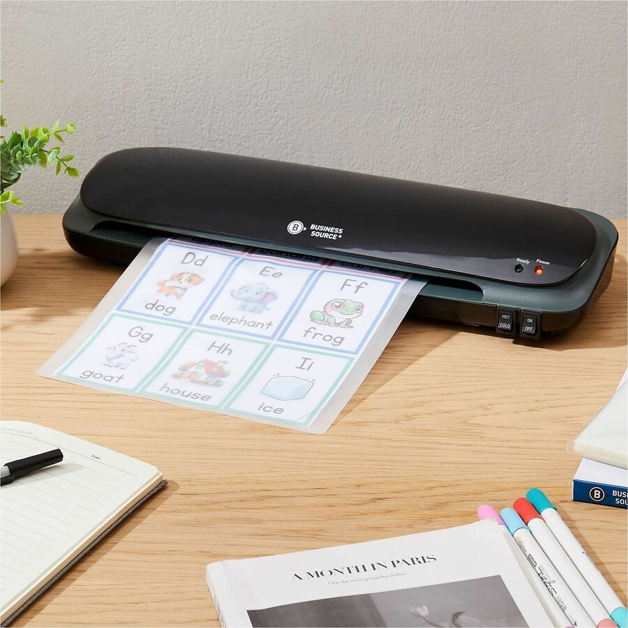 Business Source Letter Size Laminating Pouches - Sheet Size Supported: Letter 8.50" Width x 11" Length - Laminating Pouch/Sheet Size: 9" Width x 11.50" Length x 5 mil Thickness - for Photo, Document, ID Badge, Recipe - Pre-trimmed - Clear - 50 / Box