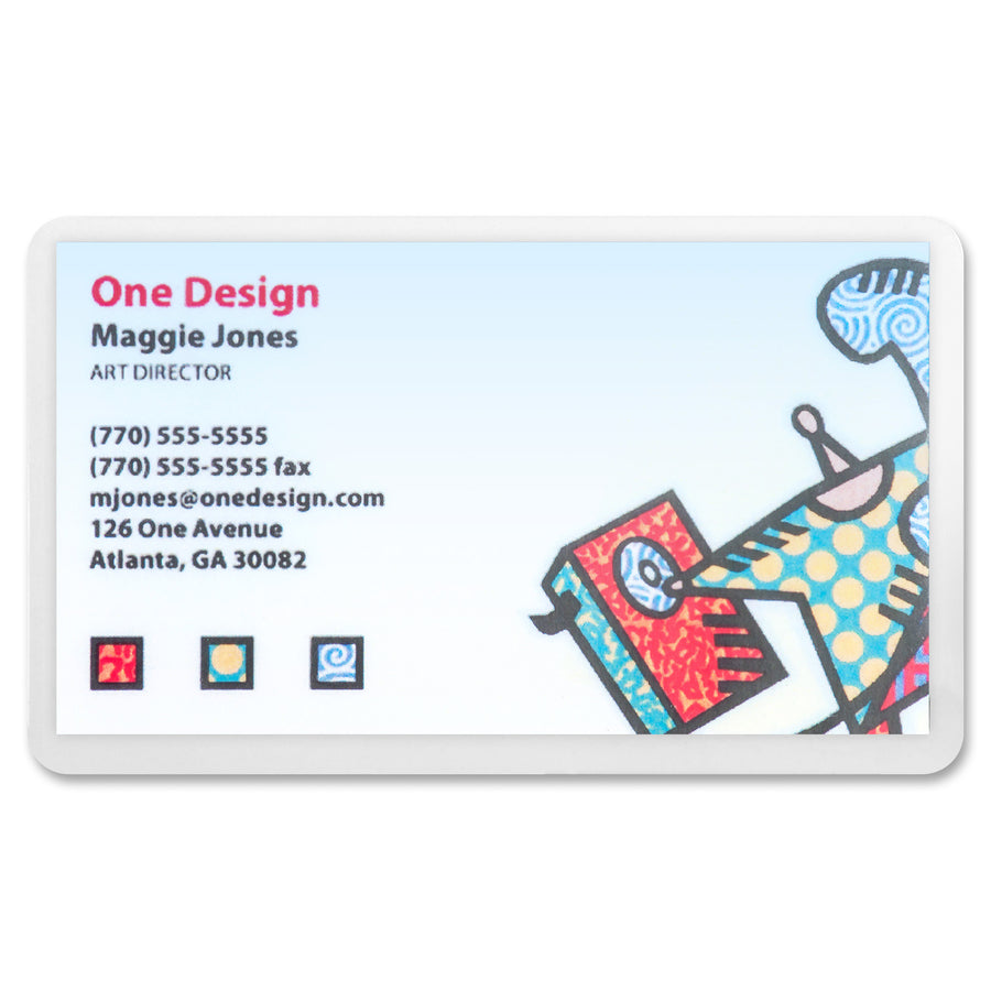 Business Source 5 mil Business Card Laminating Pouches - Laminating Pouch/Sheet Size: 2.25" Width x 3.75" Length x 5 mil Thickness - for Business Card - Pre-trimmed, Moisture Resistant, Fade Resistant - Clear - 100 / Box - 