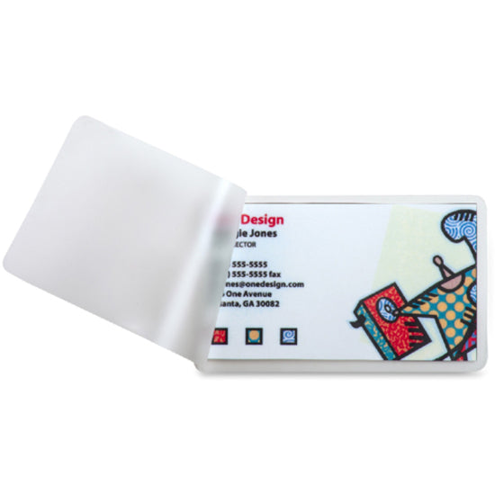 Business Source 5 mil Business Card Laminating Pouches - Laminating Pouch/Sheet Size: 2.25" Width x 3.75" Length x 5 mil Thickness - for Business Card - Pre-trimmed, Moisture Resistant, Fade Resistant - Clear - 100 / Box - 