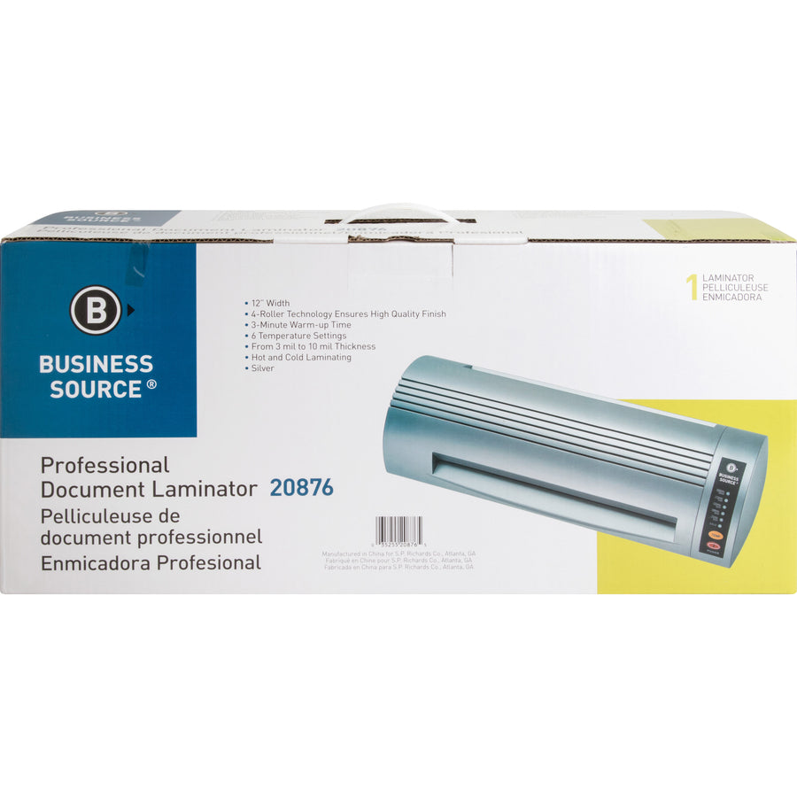 Business Source 12" Professional Document Laminator - 12" Lamination Width - 10 mil Lamination Thickness - 