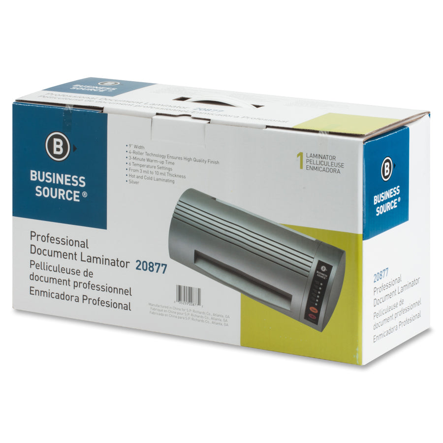 Business Source 9" Professional Document Laminator - 9" Lamination Width - 10 mil Lamination Thickness - 