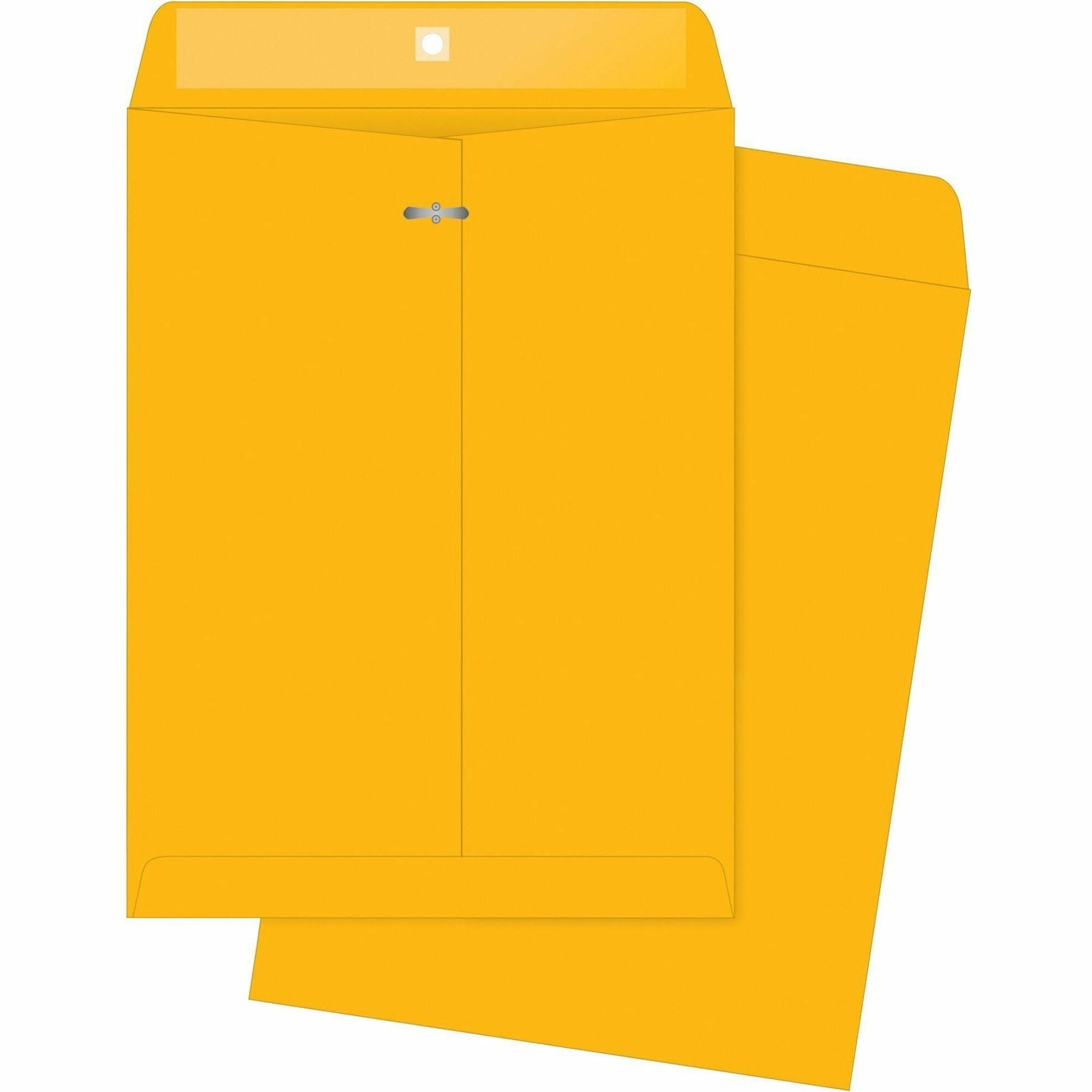 Business Source Kraft Envelopes - Clasp - #97 - 10" Width x 13" Length - 32 lb - Clasp - Kraft - 100 / Box - Brown Kraft - 