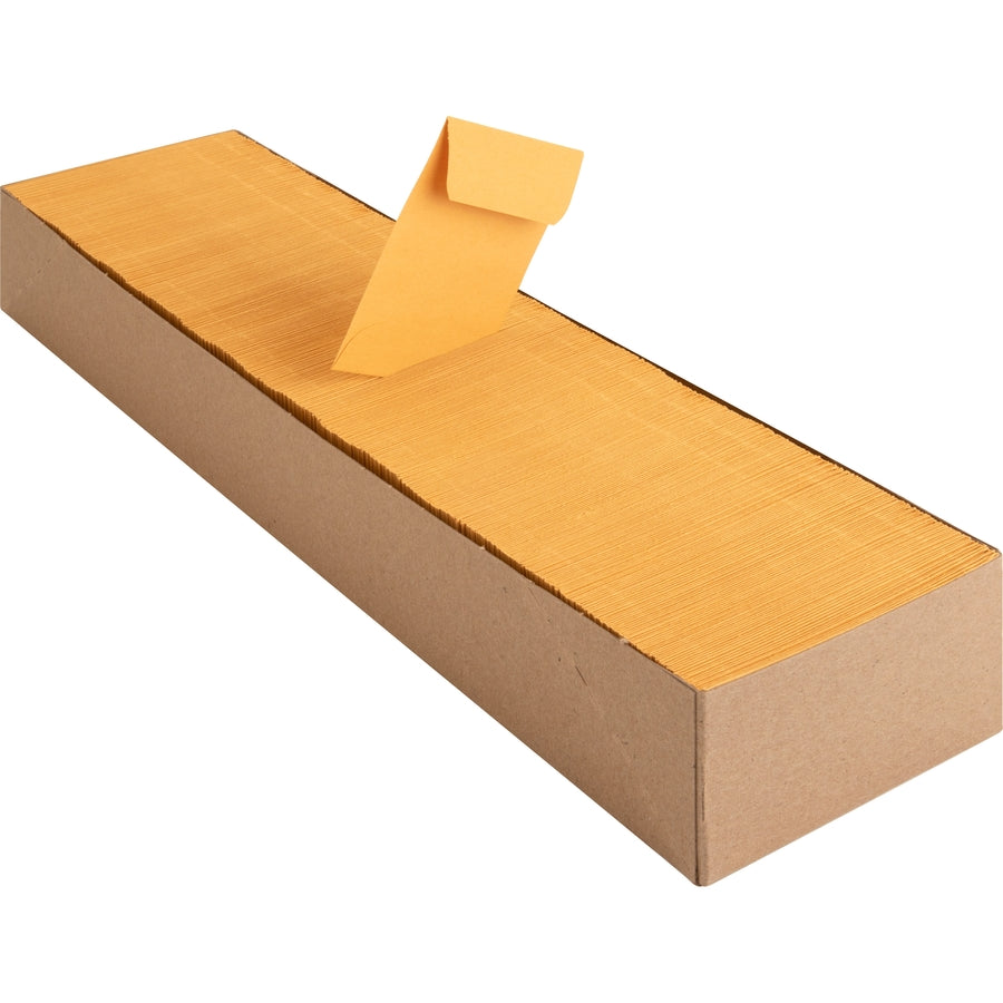 Business Source Small Coin Kraft Envelopes - Coin - #1 - 2 1/4" Width x 3 1/2" Length - 20 lb - Gummed - Kraft - 500 / Box - Brown Kraft - 