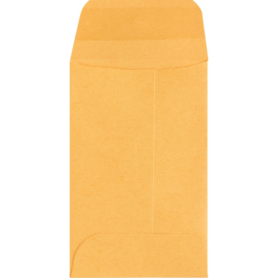 Business Source Small Coin Kraft Envelopes - Coin - #1 - 2 1/4" Width x 3 1/2" Length - 20 lb - Gummed - Kraft - 500 / Box - Brown Kraft - 
