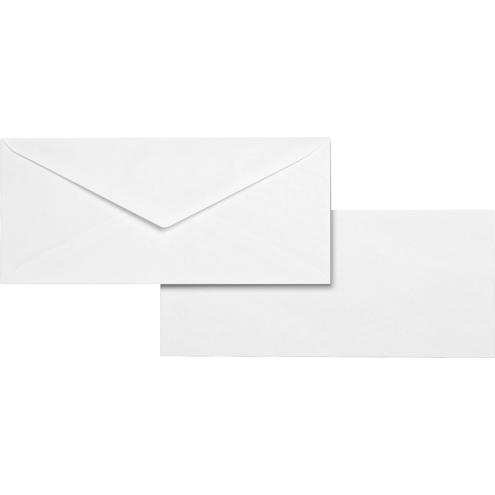 Business Source No. 10 White Wove V-Flap Business Envelopes - Business - #10 - 9 1/2" Width x 4 1/8" Length - 24 lb - Gummed - Wove - 500 / Box - White - 