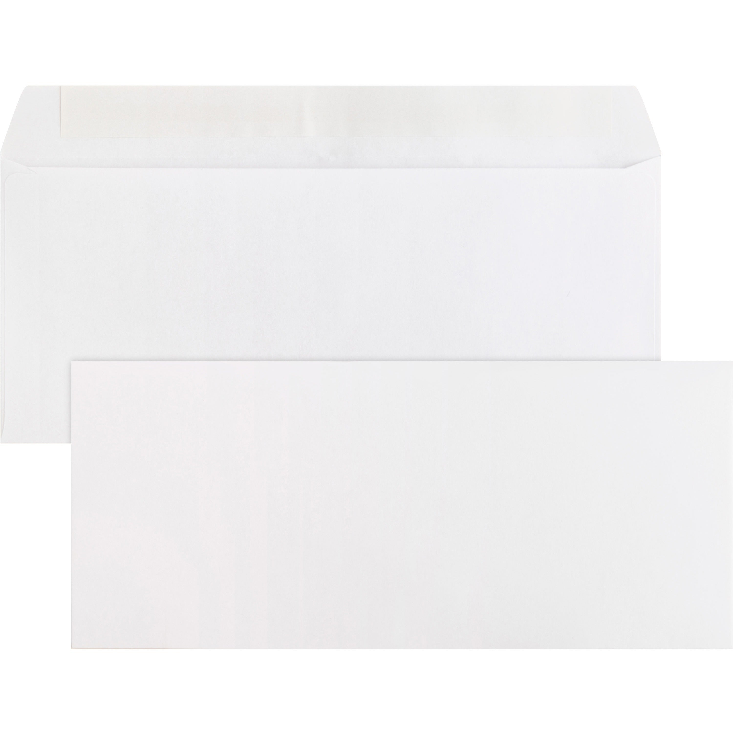Business Source Plain Peel/Seal Business Envelopes - Business - #10 - 9 1/2" Width x 4 1/8" Length - 24 lb - Peel & Seal - Wove - 500 / Box - White - 