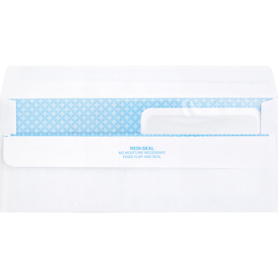 Business Source Double Window No. 8-5/8 Check Envelopes - Double Window - #8 5/8 - 8 5/8" Width x 3 5/8" Length - 24 lb - Self-sealing - 500 / Box - White - 