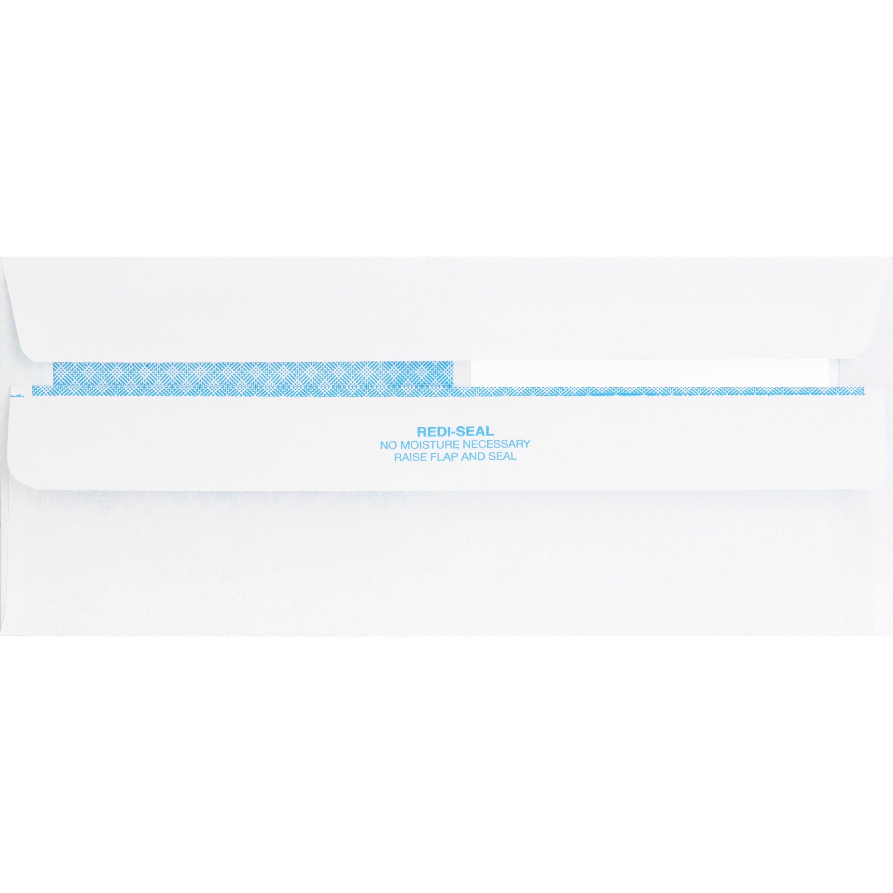 Business Source Double Window No. 8-5/8 Check Envelopes - Double Window - #8 5/8 - 8 5/8" Width x 3 5/8" Length - 24 lb - Self-sealing - 500 / Box - White - 