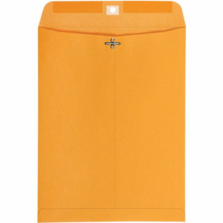 Quality Park 10 x 13 High Bulk Clasp Envelopes with Deeply Gummed Flaps - Clasp - 10" Width x 13" Length - Gummed - Kraft - 100 / Box - Clear