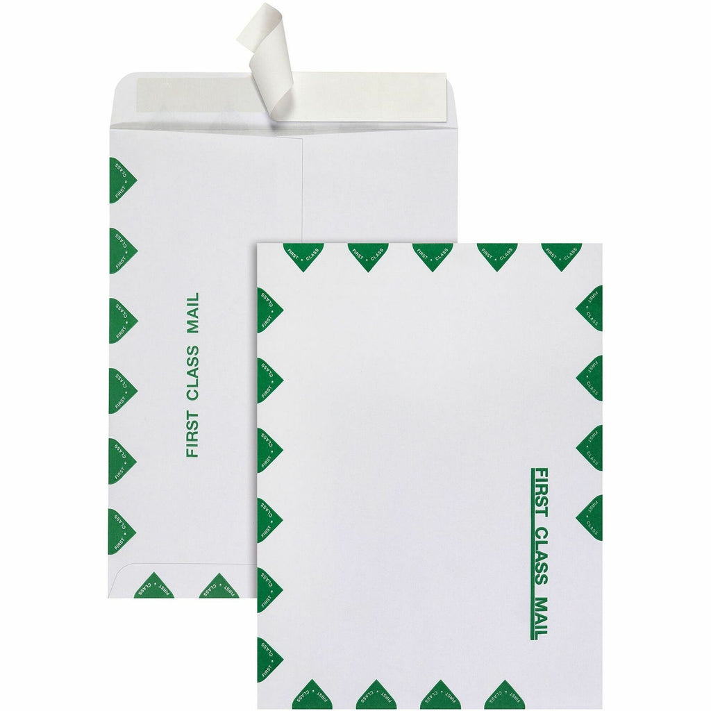 Redi-Strip Catalog Envelope, First Class, #10 1/2, Cheese Blade Flap, Redi-Strip Adhesive Closure, 9 x 12, White, 100/Box