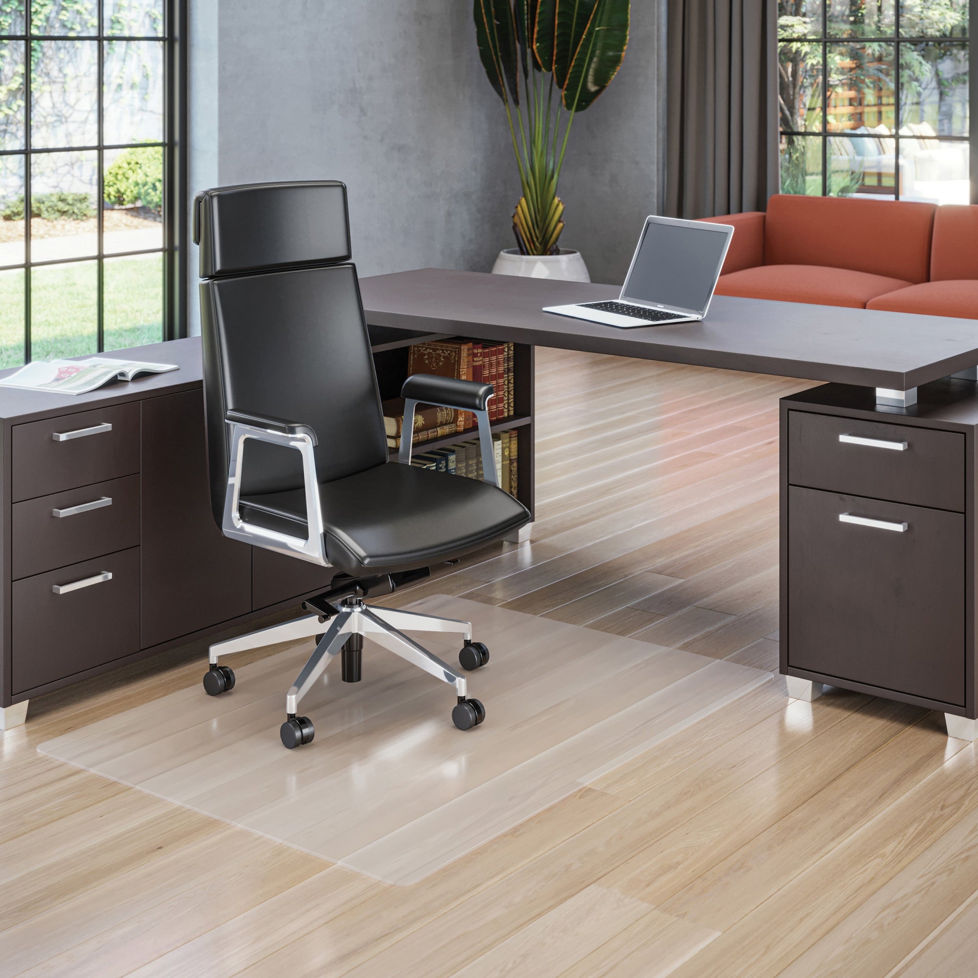 All Day Use Chair Mat - Hard Floors, 36 x 48, Rectangular, Clear