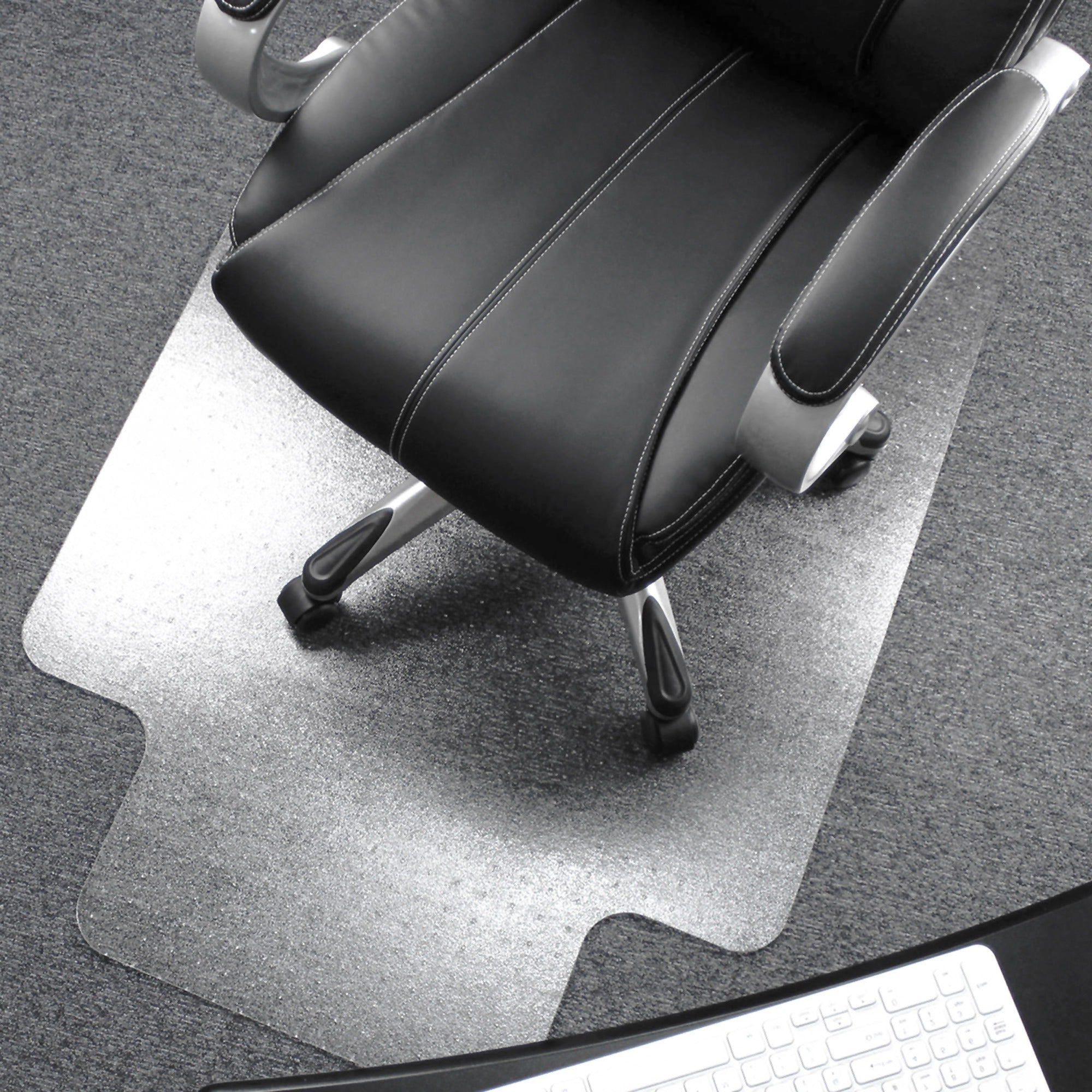 Ultimat Polycarbonate Lipped Chair Mat for Carpets over 1/2" - 48" x 53" - Clear Lipped Polycarbonate Chair Mat For Carpets - 53" L x 48" W x 0.11" D - 