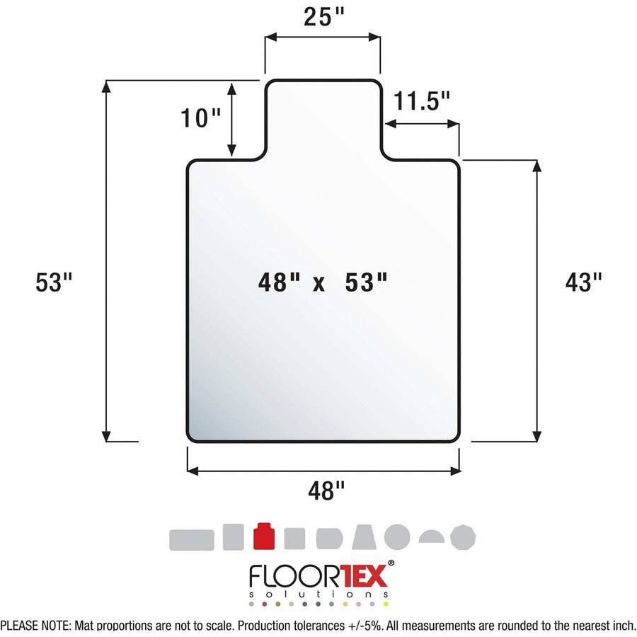 Ultimat Polycarbonate Lipped Chair Mat for Carpets over 1/2" - 48" x 53" - Clear Lipped Polycarbonate Chair Mat For Carpets - 53" L x 48" W x 0.11" D - 