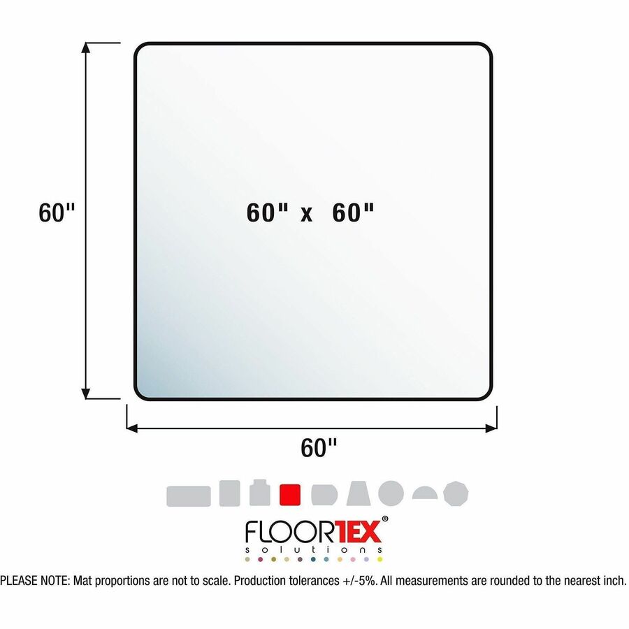 Cleartex Ultimat XXL Polycarbonate Chair Mat for Hard Floors, 60 x 60, Clear