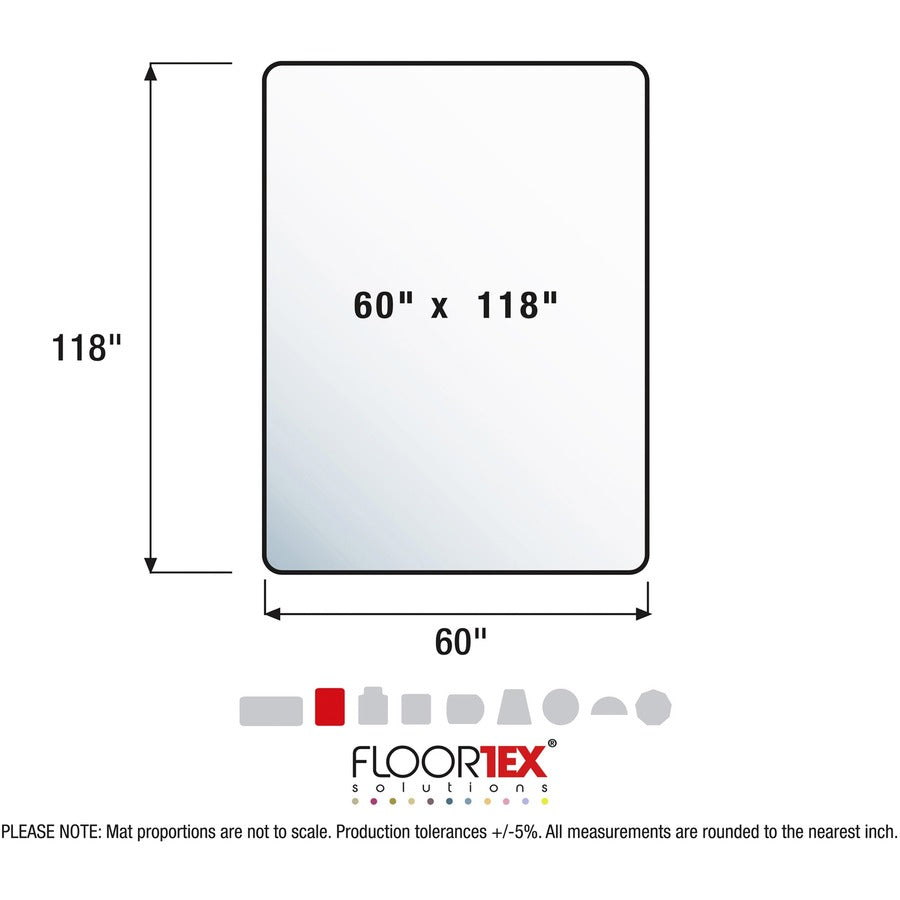 Ultimat XXL Polycarbonate Rectangular Chair Mat for Hard Floors - 60" x 118" - Clear XXL Rectangular Polycarbonate Chair Mat for Hard Floor - 118"L x 60"W x 0.075"D - 