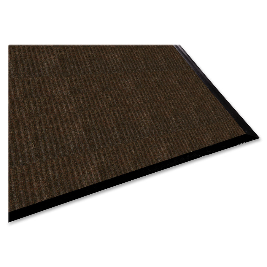 Genuine Joe Gold Dual-Rib Hard Surface Floor Mat - Hard Floor - 60" Length x 36" Width - Polypropylene, Vinyl - Chocolate - 1Each - 