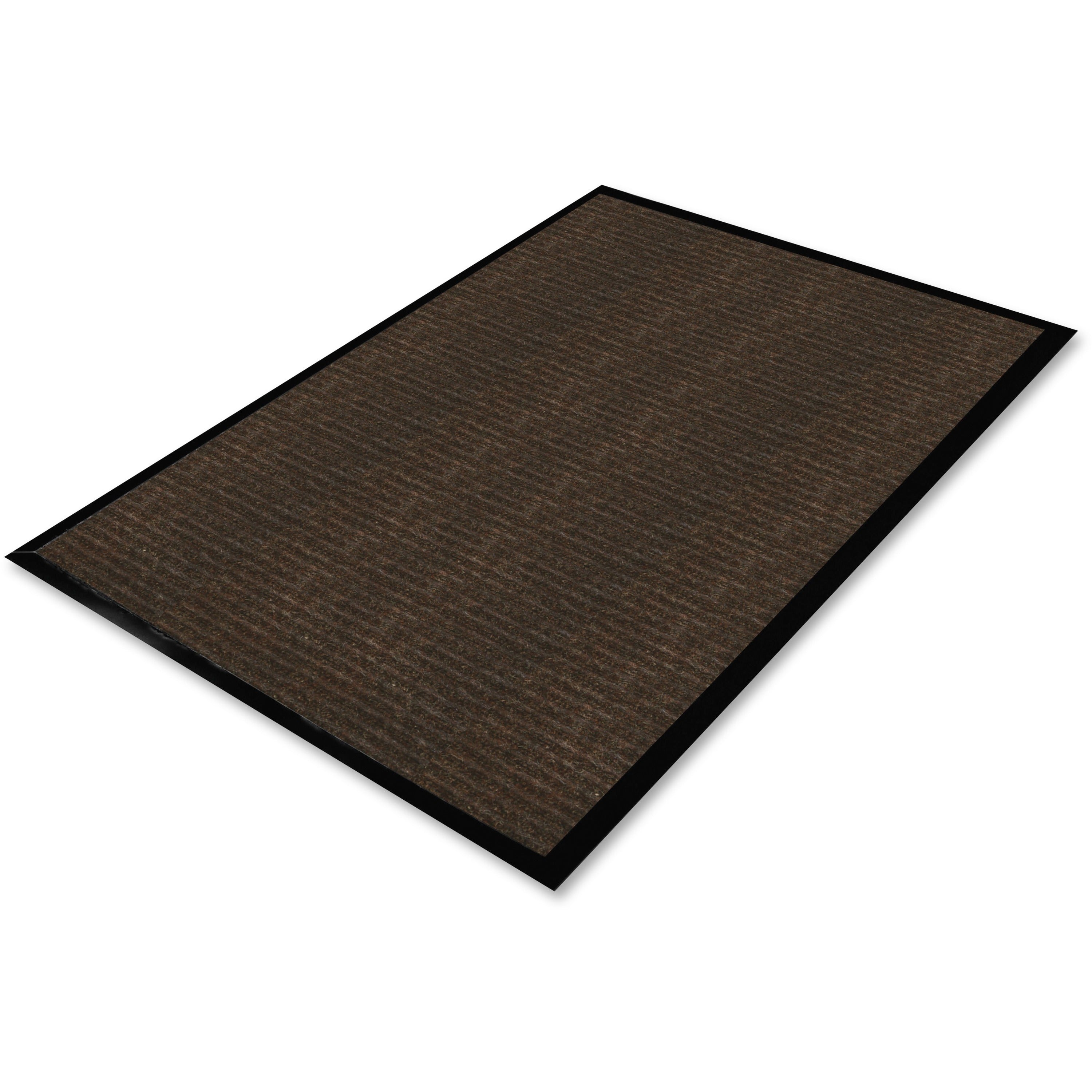 Genuine Joe Gold Dual-Rib Hard Surface Floor Mat - Hard Floor - 60" Length x 36" Width - Polypropylene, Vinyl - Chocolate - 1Each - 