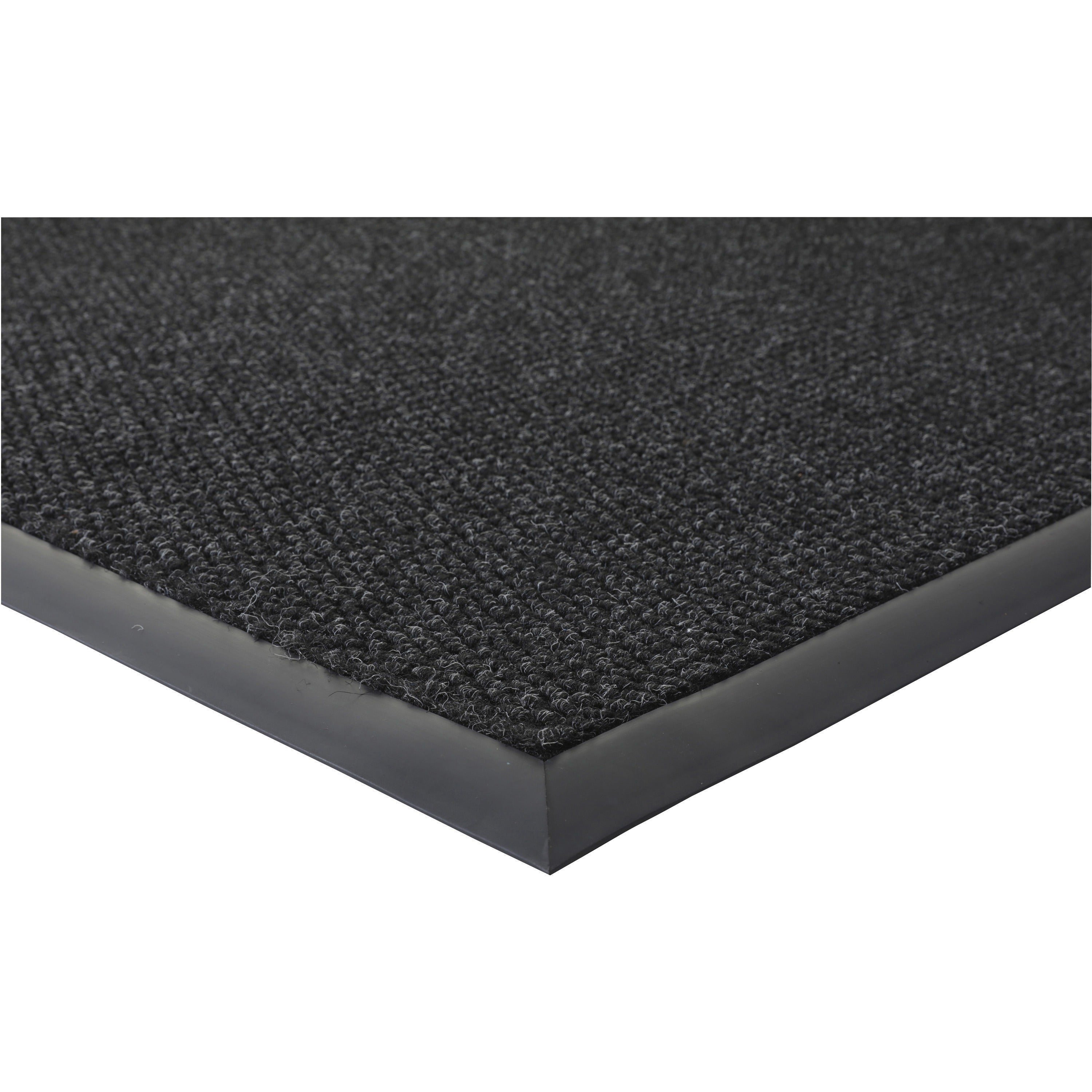 Genuine Joe Ultraguard Berber Heavy Traffic Mat - Hard Floor, Indoor, Outdoor - 72" Length x 48" Width - Rubber - Charcoal Black - 1Each - 