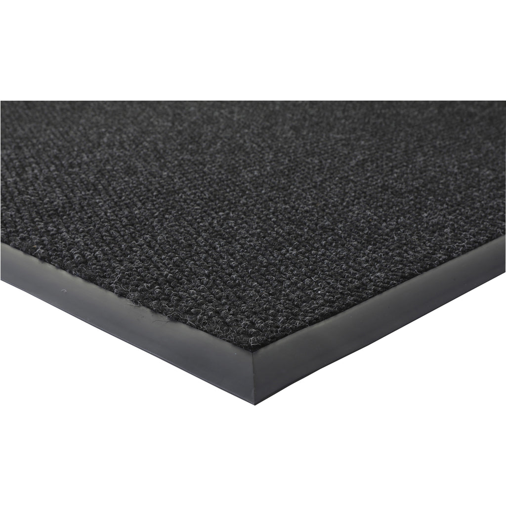 Genuine Joe Ultraguard Berber Heavy Traffic Mat - Hard Floor, Indoor, Outdoor - 72" Length x 48" Width - Rubber - Charcoal Black - 1Each