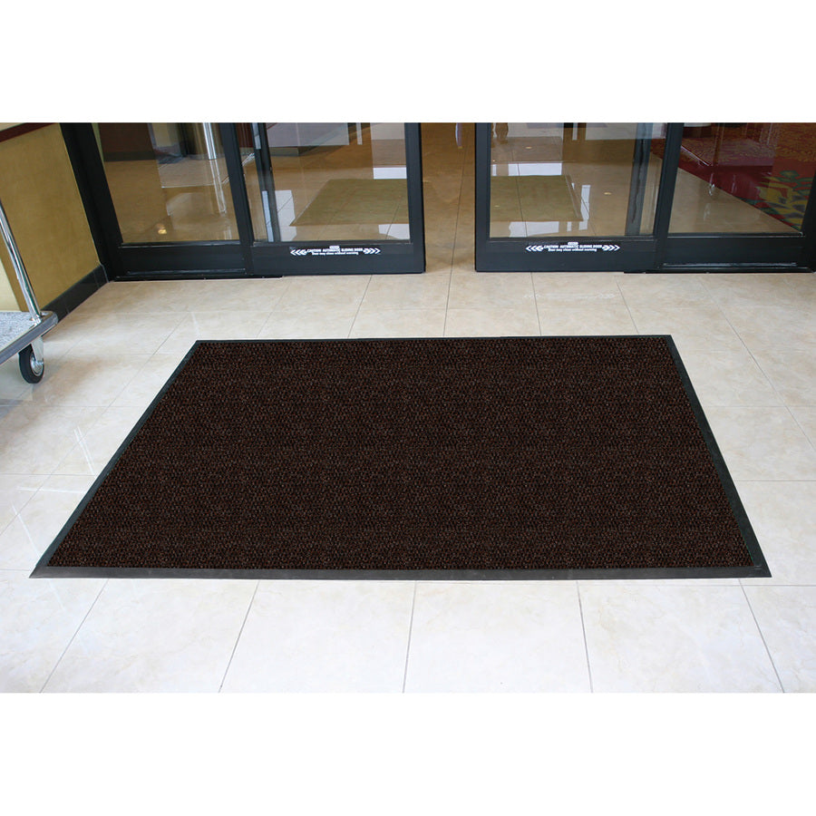 Genuine Joe Ultraguard Indoor Wiper Mats - Hard Floor, Indoor, Outdoor - 72" Length x 48" Width - Rubber - Chocolate - 1Each - 