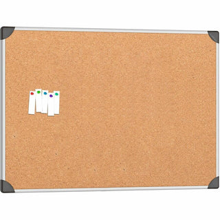 Lorell Corkboard - 36" Height x 48" Width - Cork Surface - Laminated, Resist Warping, Durable, Resilient - Aluminum Frame - 1 Each