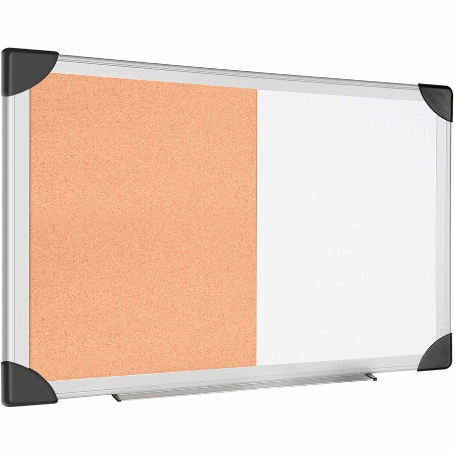 Lorell Combo Dry-Erase/Cork Board - 18" Height x 24" Width - Natural Cork Surface - Self-healing - Aluminum Frame - 1 Each