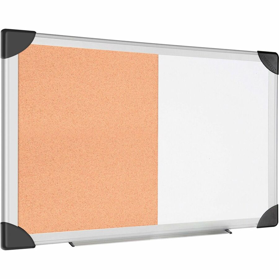 Lorell Combo Dry-Erase/Cork Board - 24" Height x 36" Width - Natural Cork Surface - Self-healing - Aluminum Frame - 1 Each