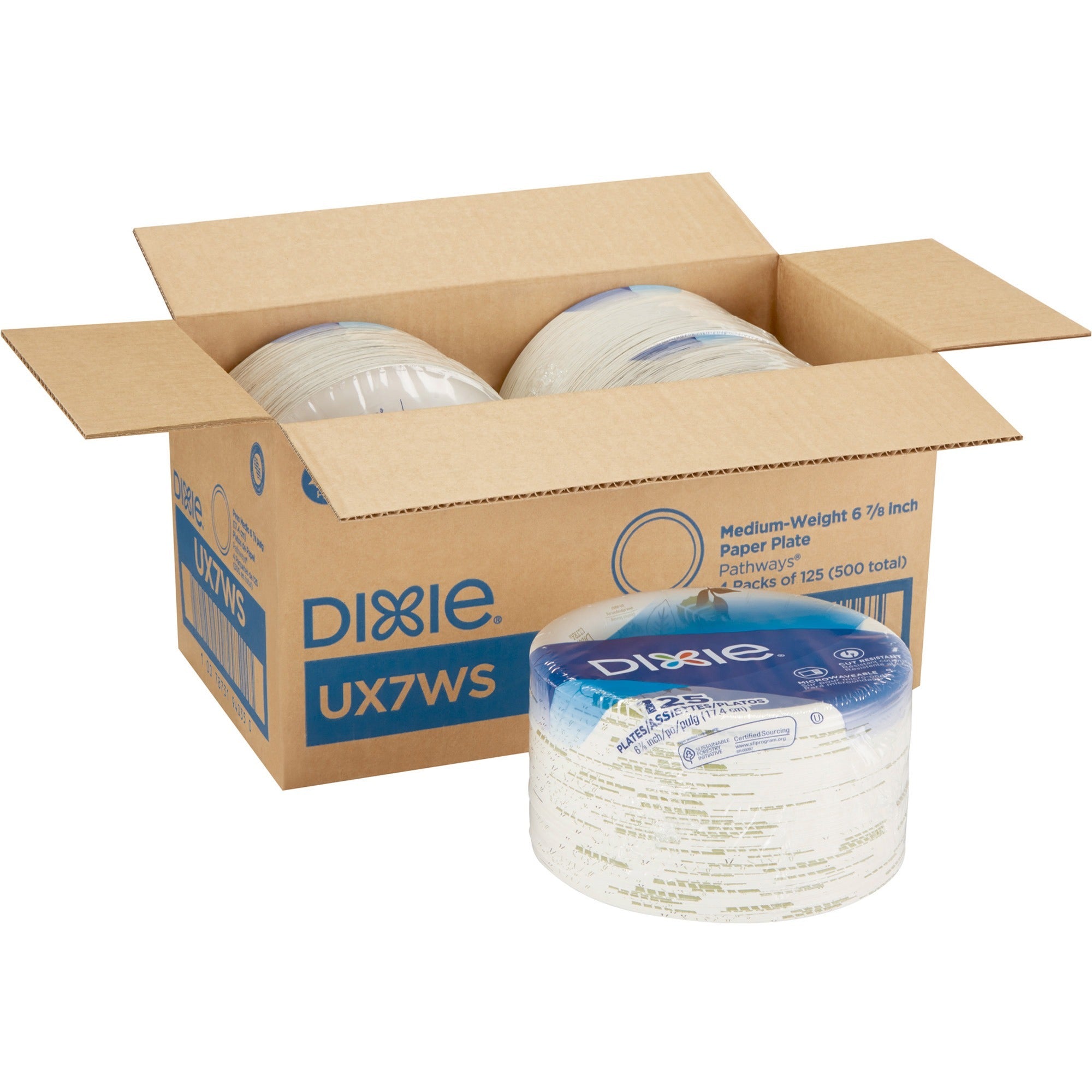 dixie-pathways-7-medium-weight-paper-plates-by-gp-pro-125-pack-white-paper-body-4-carton_dxeux7wsct - 1