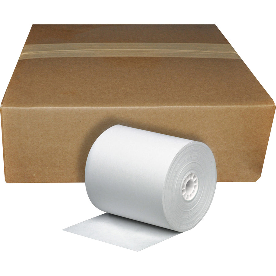 Business Source 1-Ply Pack Adding Machine Rolls - 3" x 165 ft - 12 / Pack - Sustainable Forestry Initiative (SFI) - Lint-free - White - 