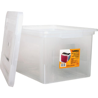 Lorell Stacking File Box - External Dimensions: 14.2" Width x 18" Depth x 10.8"Height - Media Size Supported: Letter, Legal - Interlocking Closure - Stackable - Plastic - Clear - For File - 1 Each - 
