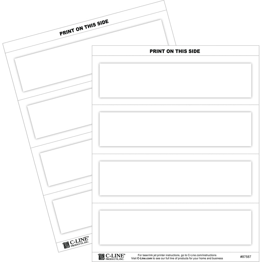 C-Line Embossed Cardstock Name Tents - Letter - 8 1/2" x 11" - 100 / Box - White
