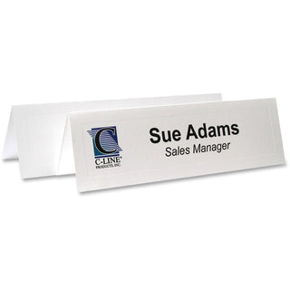 C-Line Embossed Cardstock Name Tents - Letter - 8 1/2" x 11" - 100 / Box - White