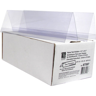 C-Line Heavyweight Rigid Plastic Name Tent Holder - Medium Size, 2-1/2 x 8-1/2, 25/BX, 87597