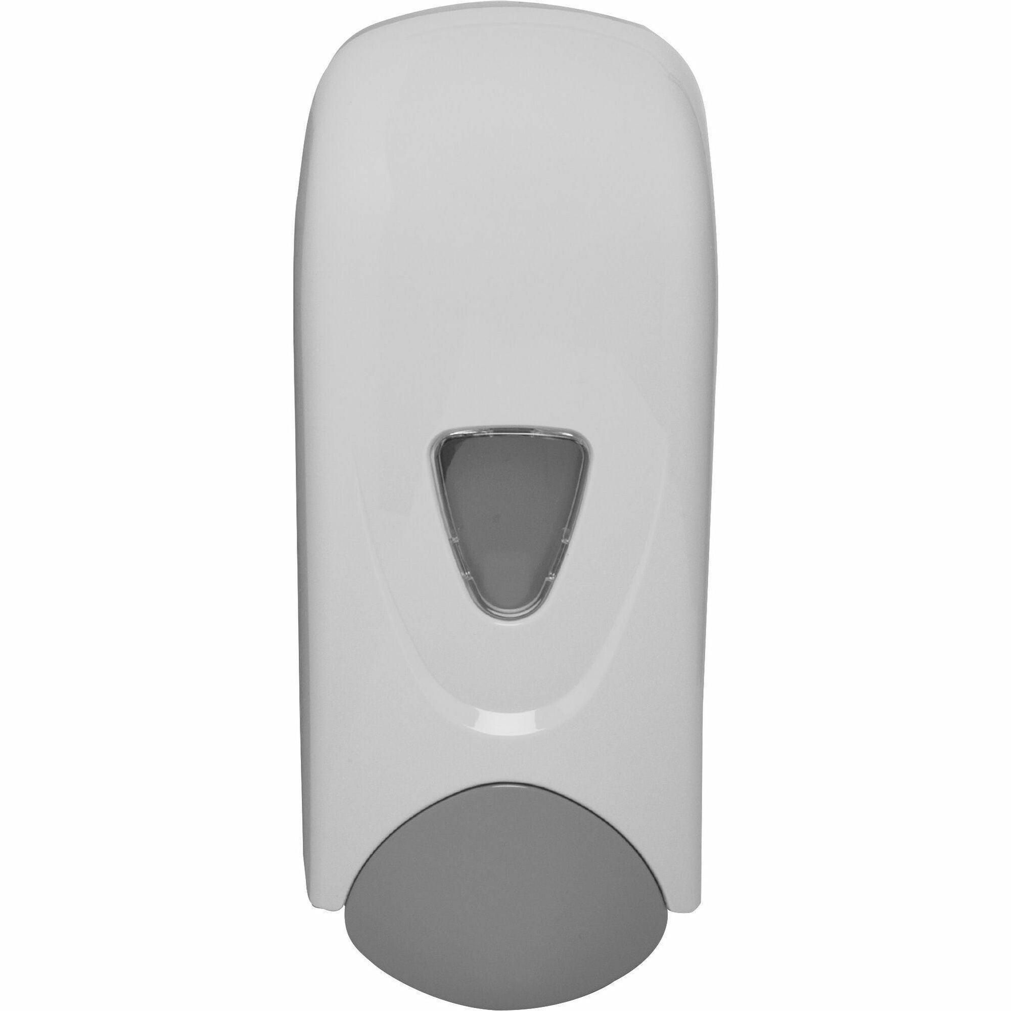 genuine-joe-1000ml-liquid-soap-dispenser-manual-106-quart-capacity-refillable-site-window-durable-gray-white-1each_gjo08951 - 1