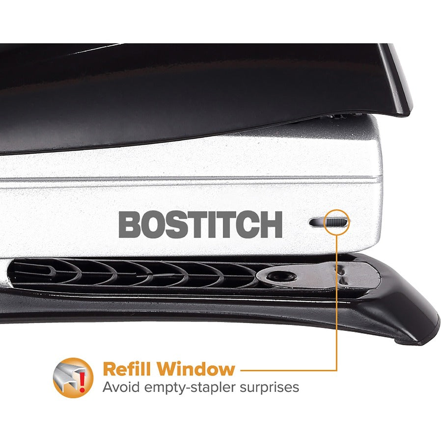 Inspire Premium Spring-Powered Full-Strip Stapler, 20-Sheet Capacity, Black/Silver