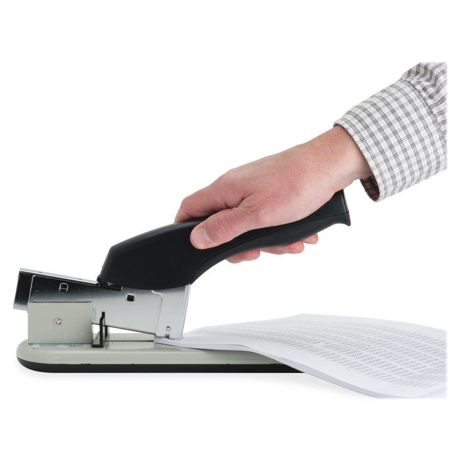 Business Source Heavy-duty Stapler - 220 Sheets Capacity - 1/4" , 1/2" , 3/8" , 5/8" , 9/16" , 13/16" , 15/16" , 7/8" , 3/4" , 5/16" Staple Size - 1 Each - Black, Putty - 