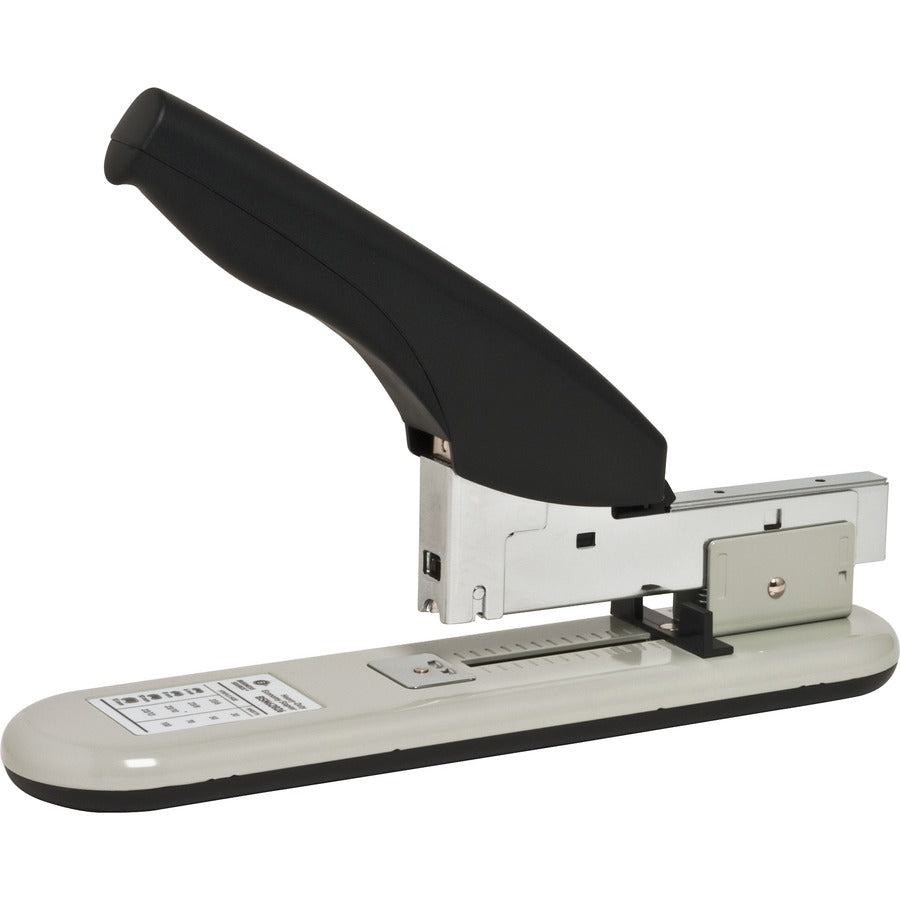 Business Source Economy Heavy-duty Stapler - 100 Sheets Capacity - 1/2" Staple Size - 1 Each - Black, Putty