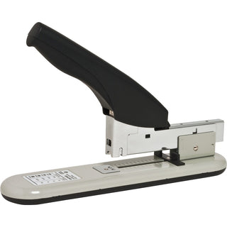 Business Source Economy Heavy-duty Stapler - 100 Sheets Capacity - 1/2" Staple Size - 1 Each - Black, Putty