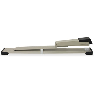 Business Source Long Reach Stapler - 20 of 20lb Paper Sheets Capacity - 210 Staple Capacity - Full Strip - 1/4" Staple Size - 1 Each - Putty, Gray, Black