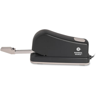 Business Source Electric Stapler - 20 of 20lb Paper Sheets Capacity - 210 Staple Capacity - Full Strip - 1/4" Staple Size - 1 Each - Black, Putty