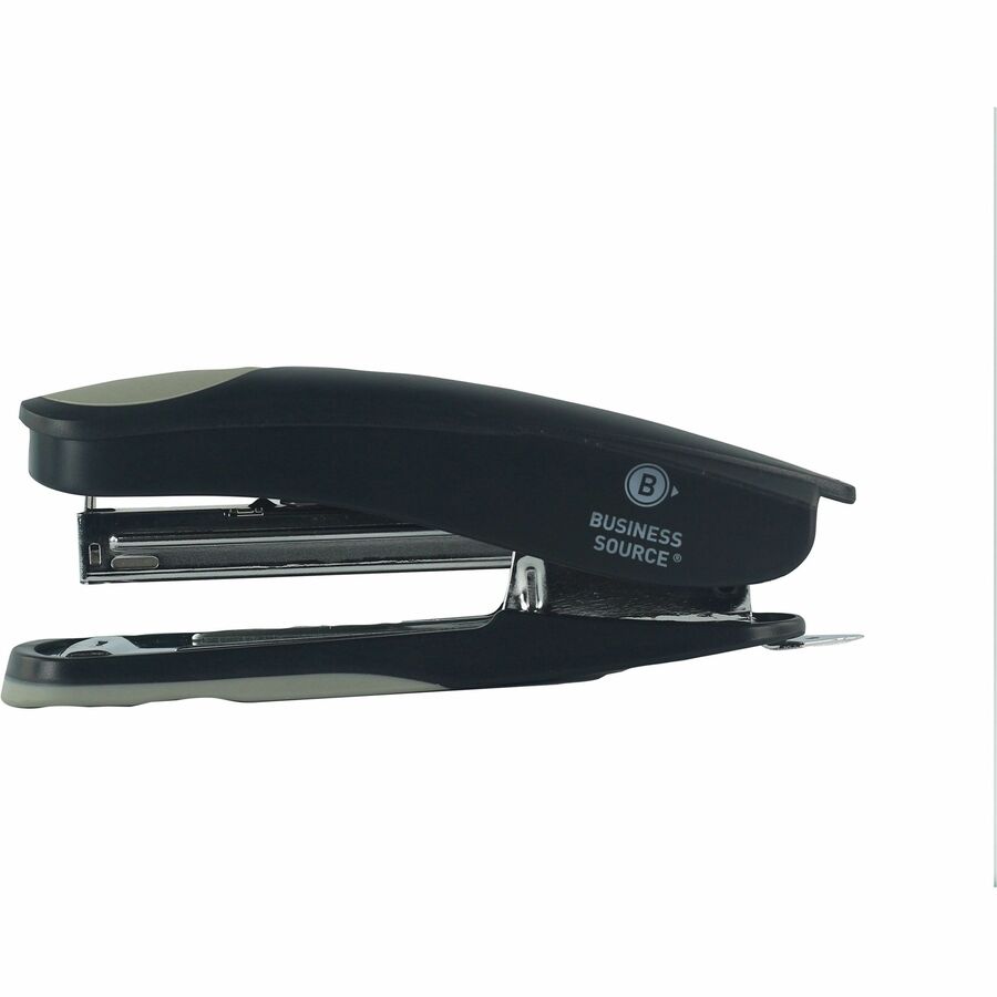 Business Source Dual Shot Full-strip Stapler - 20 of 20lb Paper Sheets Capacity - 210 Staple Capacity - Full Strip - 1/4" Staple Size - 1 Each - Black