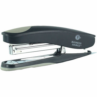 Business Source Dual Shot Full-strip Stapler - 20 of 20lb Paper Sheets Capacity - 210 Staple Capacity - Full Strip - 1/4" Staple Size - 1 Each - Black