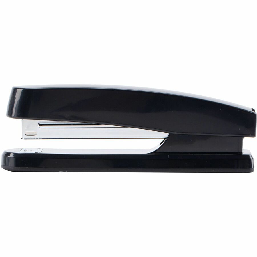 Business Source Full-strip Plastic Desktop Stapler - 20 of 20lb Paper Sheets Capacity - 210 Staple Capacity - Full Strip - 1/4" Staple Size - 1 Each - Black