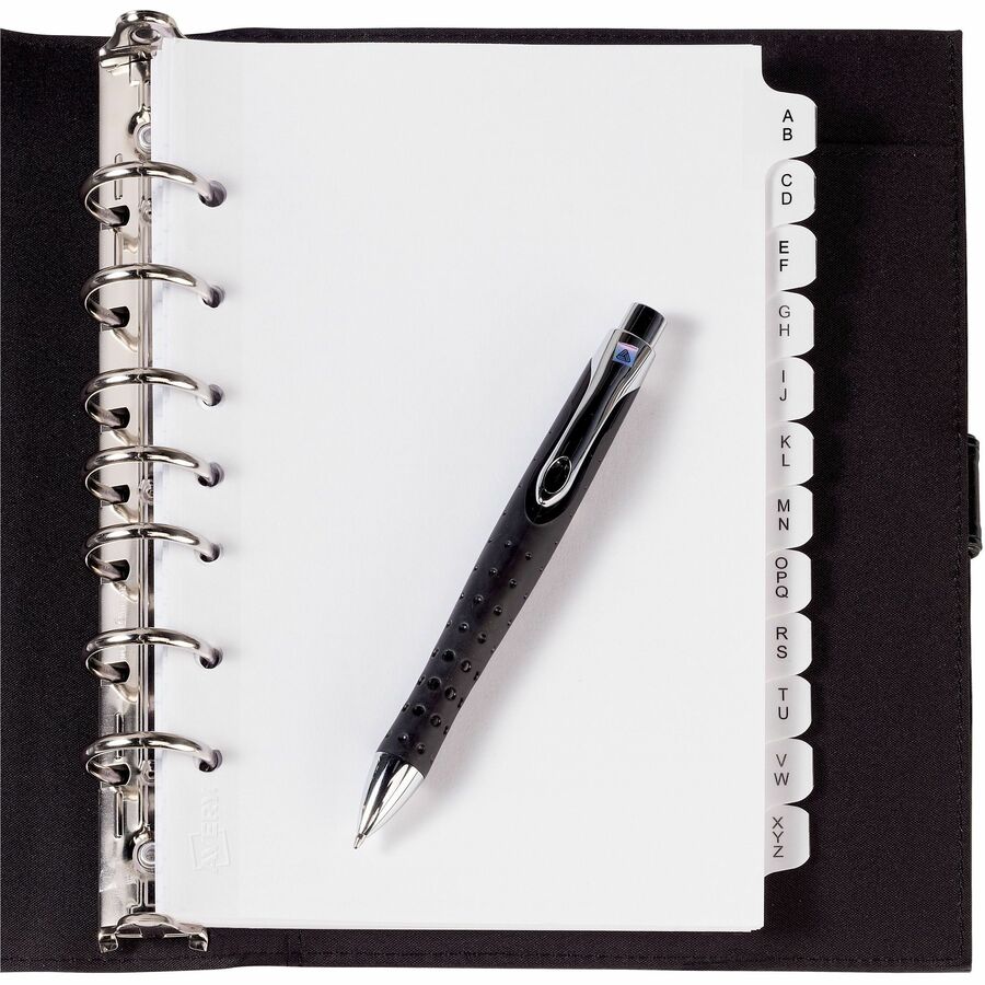 Preprinted Tab Dividers, 12-Tab, A to Z, 8.5 x 5.5, White, 1 Set