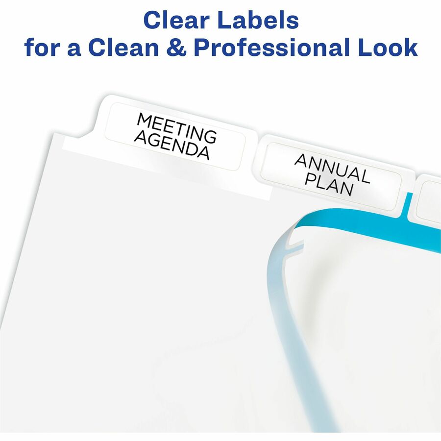 Print and Apply Index Maker Clear Label Dividers, Big Tab, 5-Tab, White Tabs, 11 x 8.5, White, 1 Set
