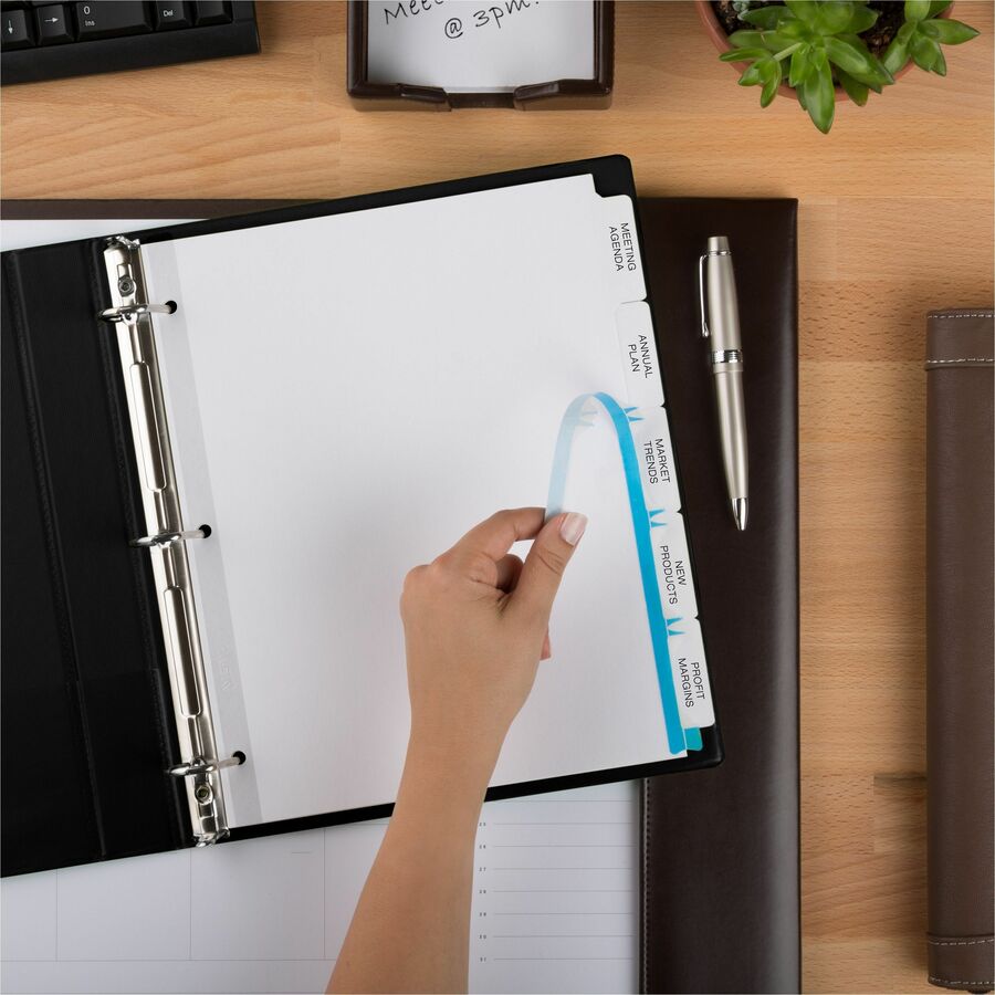 Print and Apply Index Maker Clear Label Dividers, Big Tab, 5-Tab, White Tabs, 11 x 8.5, White, 1 Set